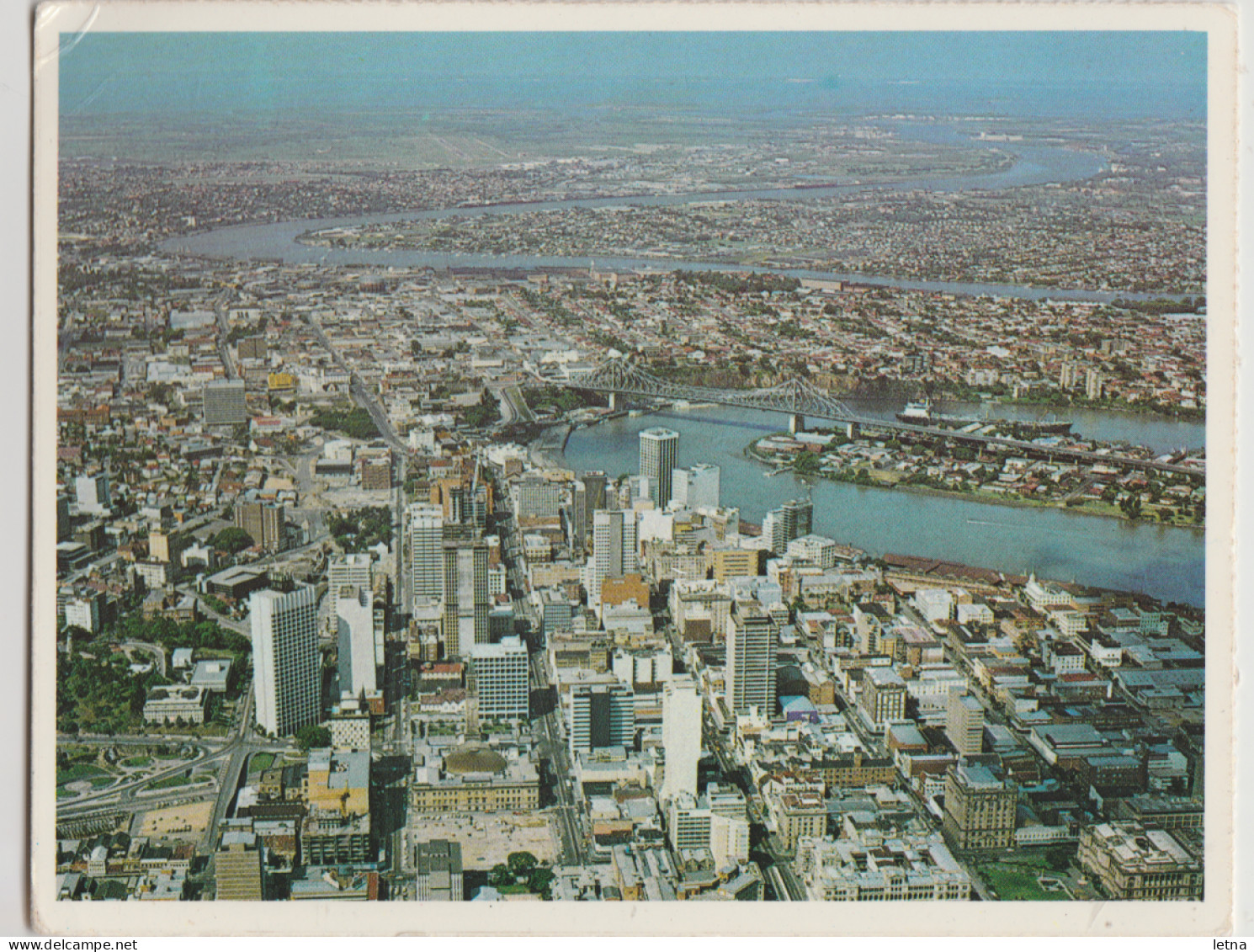 Australia QUEENSLAND QLD Aerial View BRISBANE & River John Sands Q13 Postcard C1970s - Brisbane