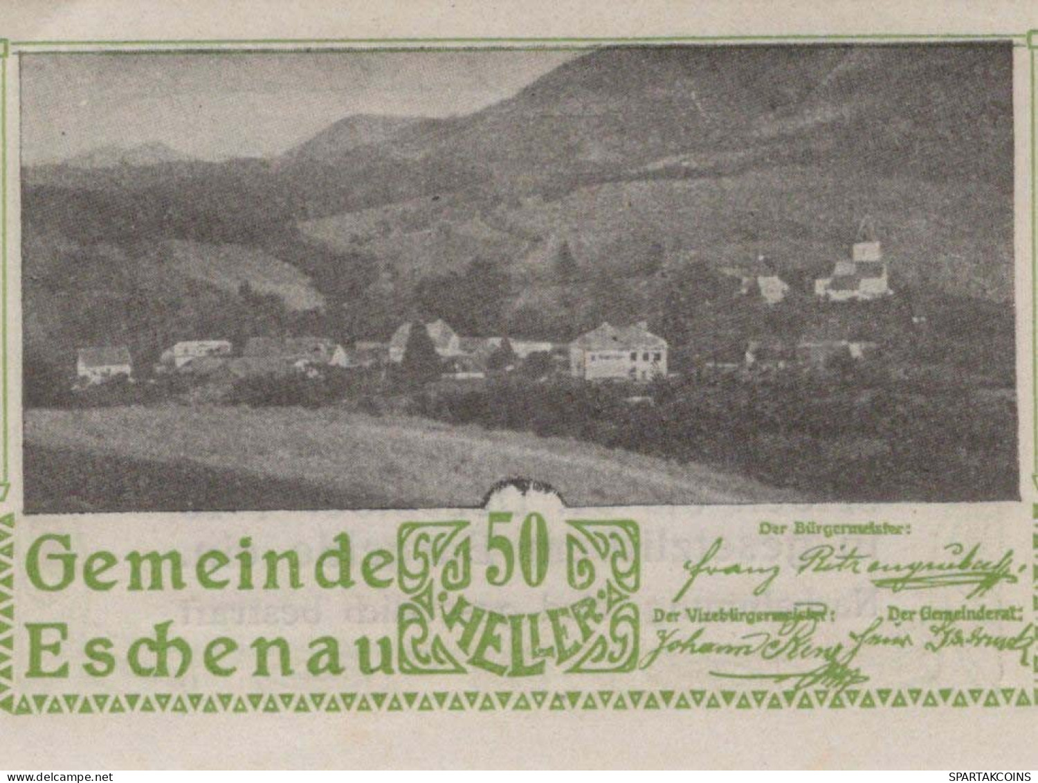 50 HELLER 1920 Stadt ESCHENAU Niedrigeren Österreich Notgeld Banknote #PF080 - [11] Local Banknote Issues