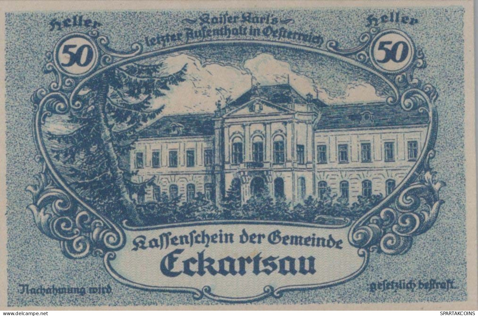 50 HELLER 1920 Stadt ECKARTSAU Niedrigeren Österreich Notgeld Papiergeld Banknote #PG825 - [11] Local Banknote Issues