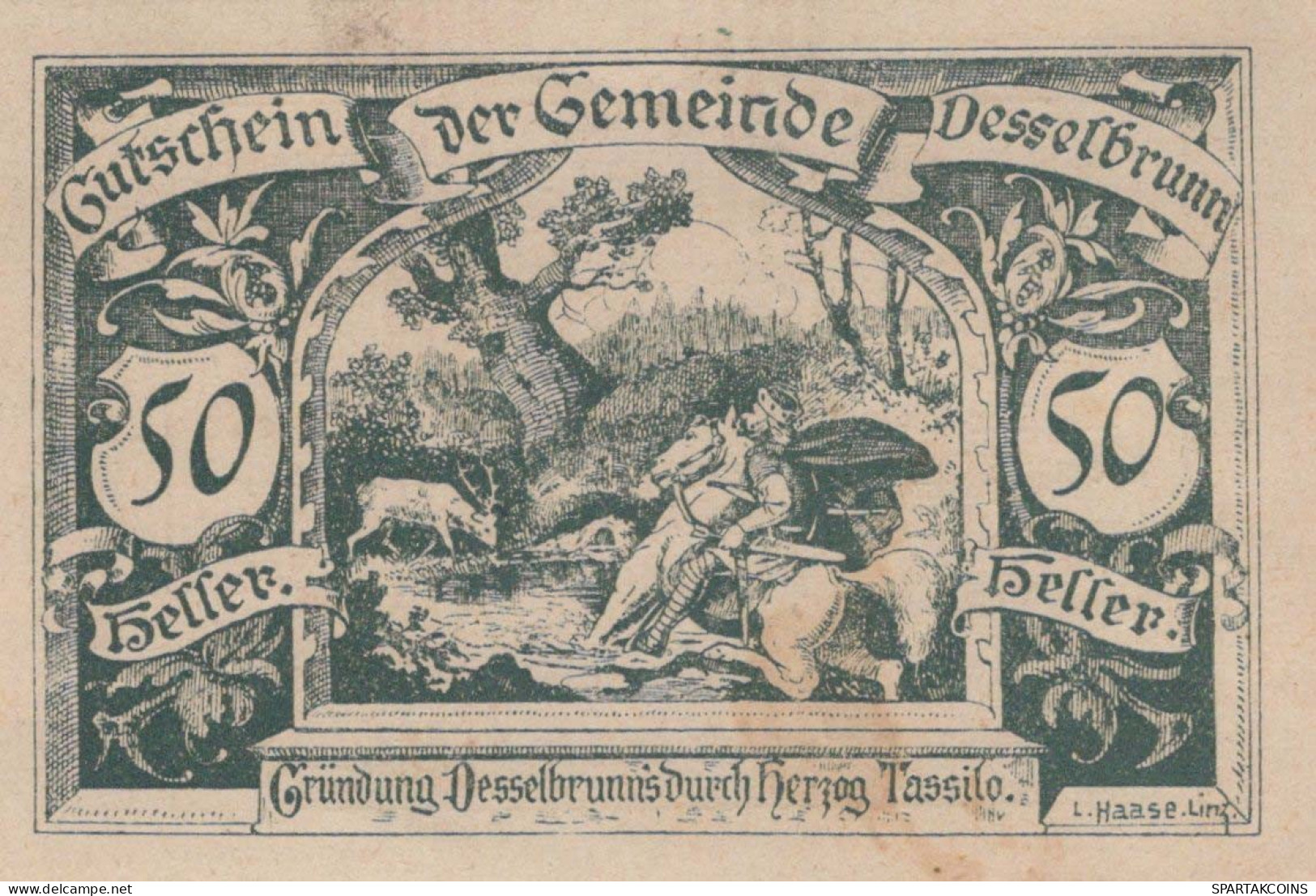 50 HELLER 1920 Stadt DESSELBRUNN Oberösterreich Österreich Notgeld #PE985 - [11] Local Banknote Issues