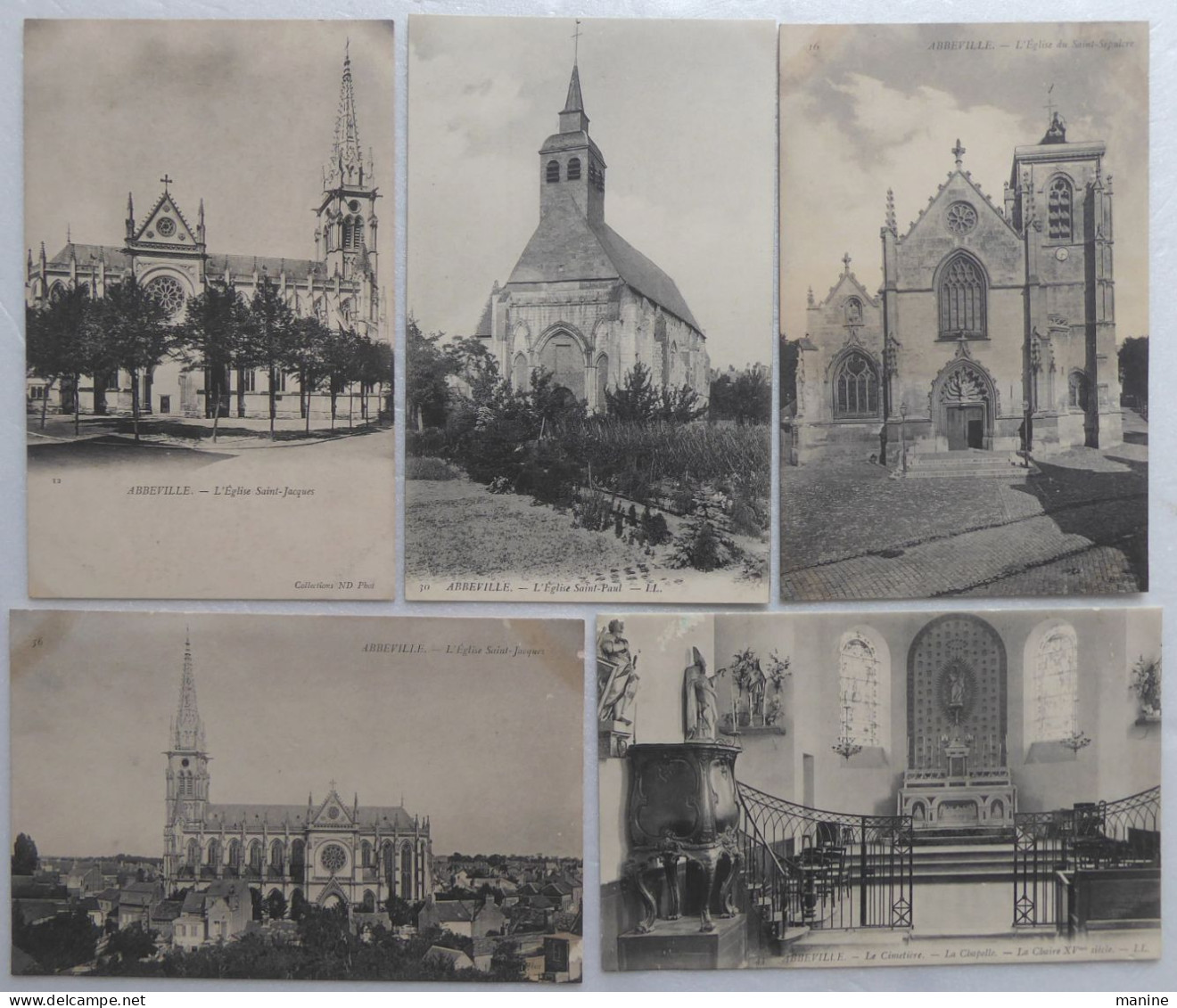 Les Eglises D'Abbeville; St-Vulfran, St-Jacques, St-Sulpice, Cimetière Chapelle...,St-Paul, St-Gilles - 16 CPA - Abbeville