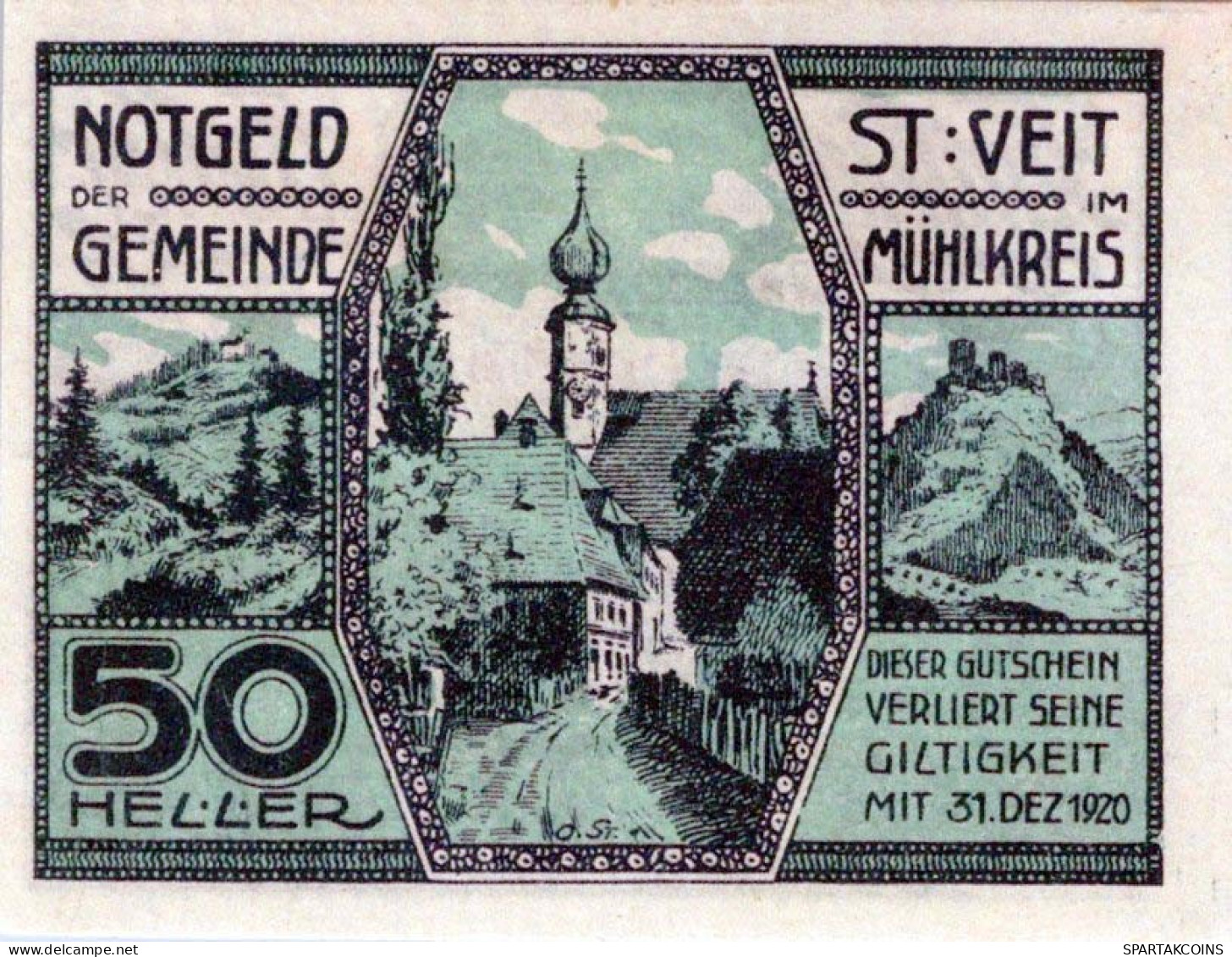 50 HELLER 1920 Stadt SANKT VEIT IM MÜHLKREIS Oberösterreich Österreich #PE608 - Lokale Ausgaben