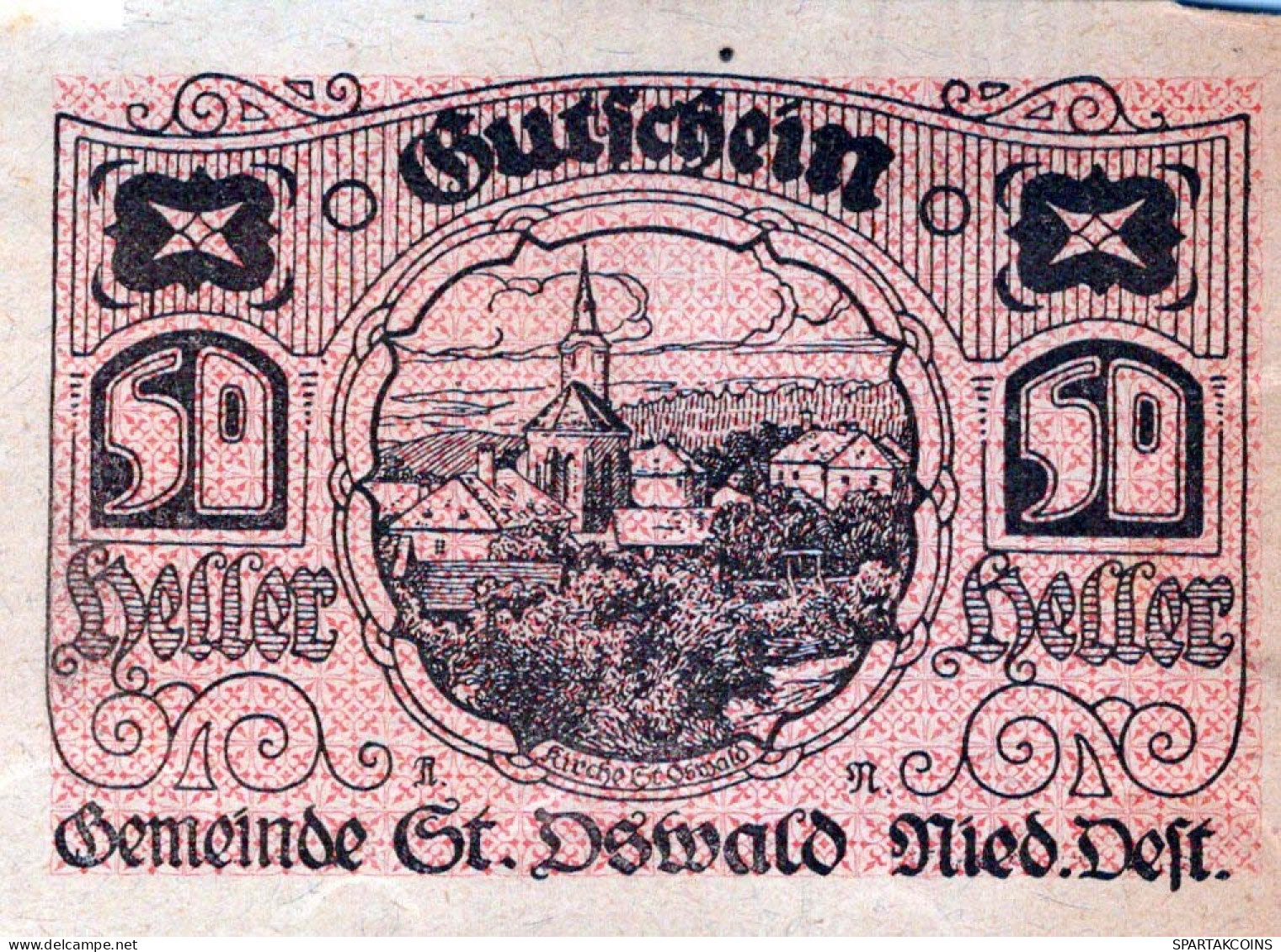 50 HELLER 1920 Stadt SANKT OSWALD Niedrigeren Österreich Notgeld #PE630 - Lokale Ausgaben