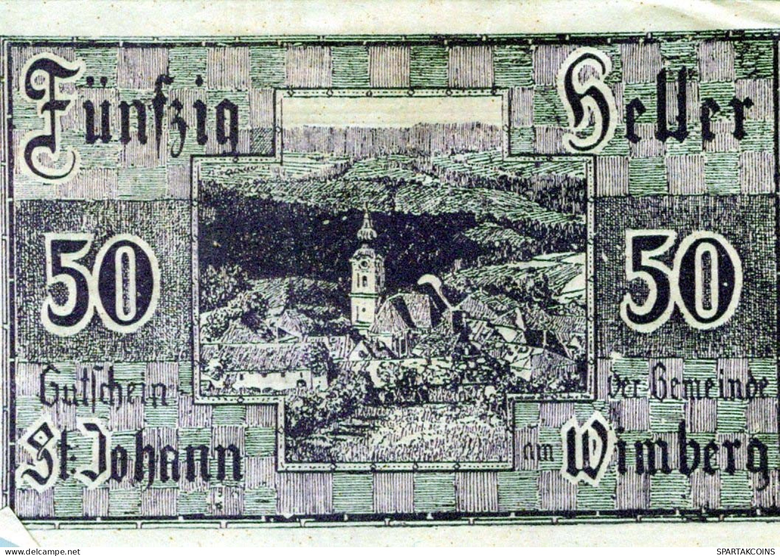 50 HELLER 1920 Stadt SANKT JOHANN AM WIMBERG Oberösterreich Österreich UNC Österreich #PH052 - [11] Emisiones Locales