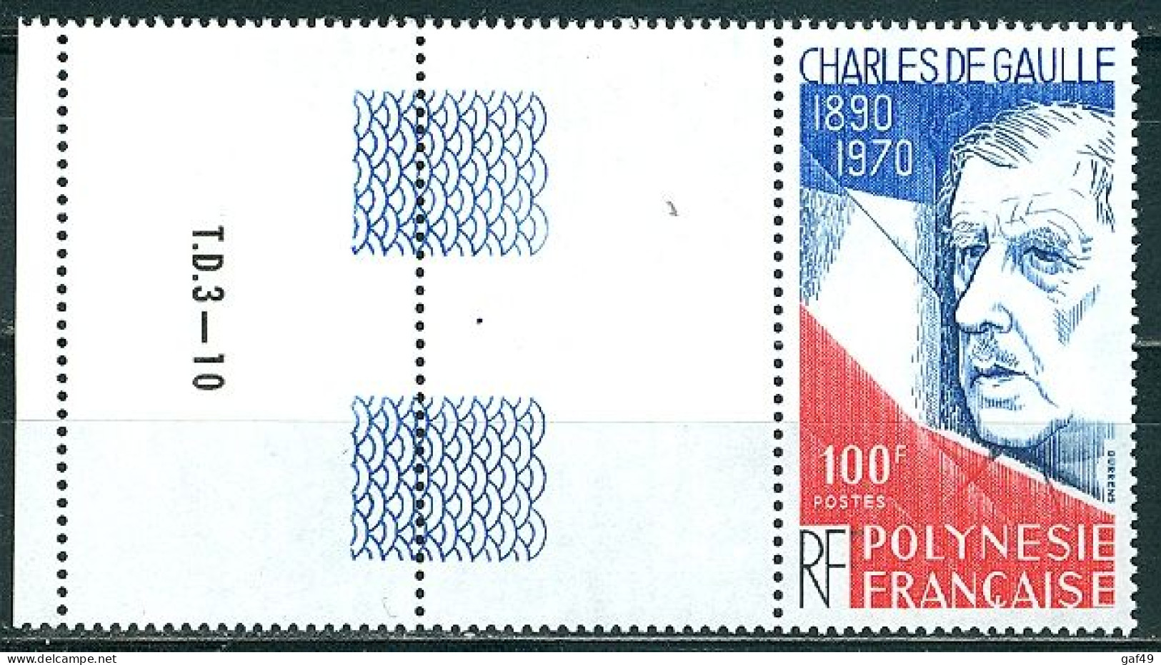 Polynésie N°Y&T 159 Général De Gaulle Neufs Sans Charnière Très Frais - Unused Stamps