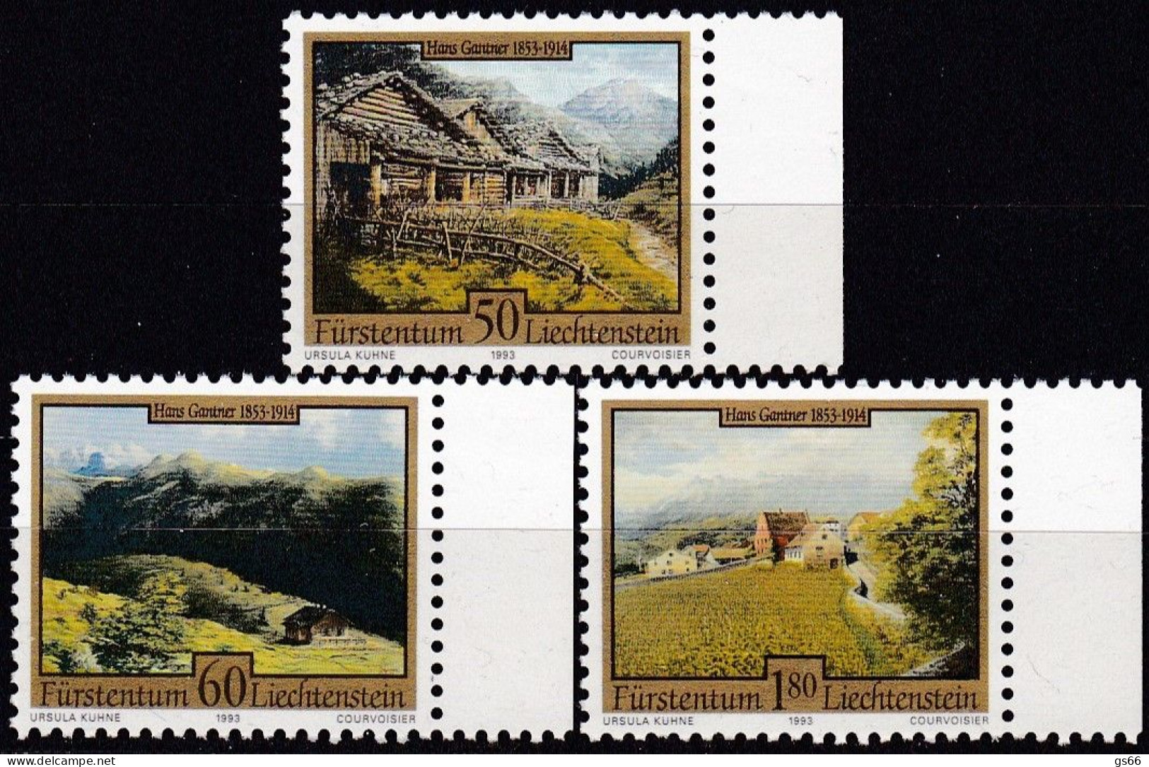 Liechtenstein, 1993, 1056/58, MNH**, Liechtensteiner Maler - Unused Stamps