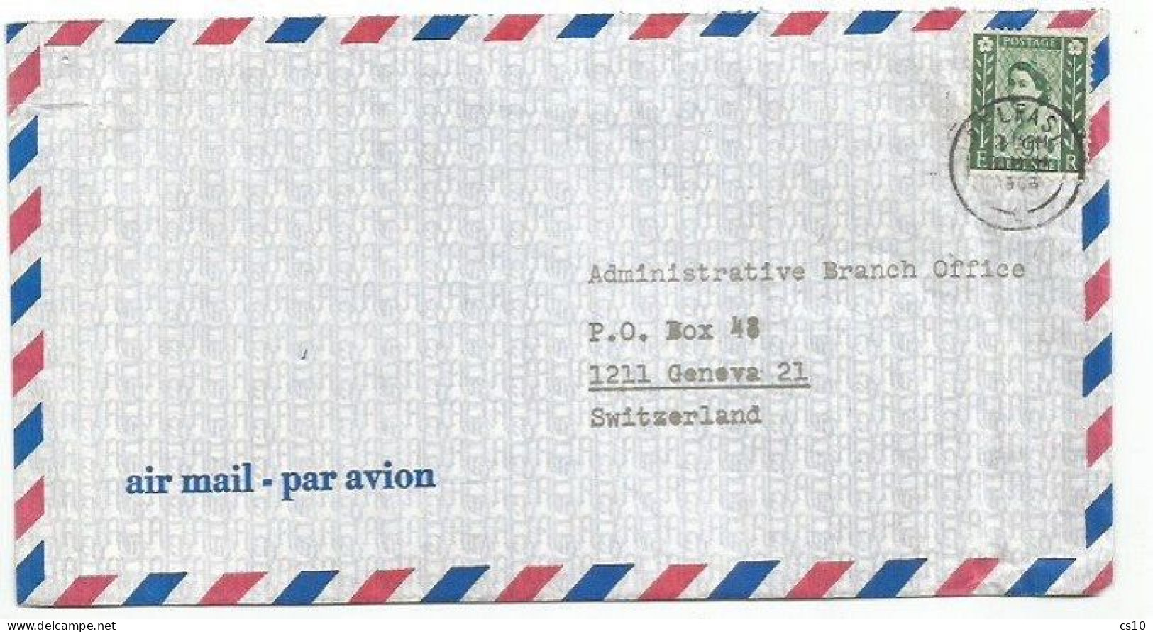 UK Britain AirMail CV Belfast 28march 1966 X Suisse With Regional Ireland D9 Solo Franking - Marcofilie