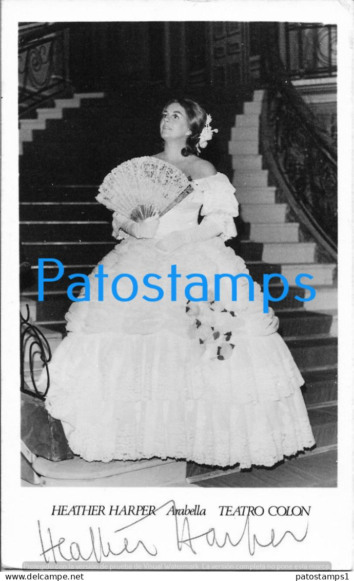 228290 ARTIST HEATHER HARPER UK SINGER OPERA & CLASICA  AUTOGRAPH 10.5 X 16.5 CM PHOTO NO POSTAL POSTCARD - Other & Unclassified