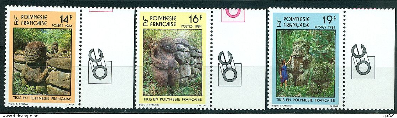 Polynésie N°Y&T 209 à 211 Et 222 Tikis Et Festival Des Arts Du Pacifique Sud Neufs Sans Charnière Très Frais 2 Scans - Unused Stamps