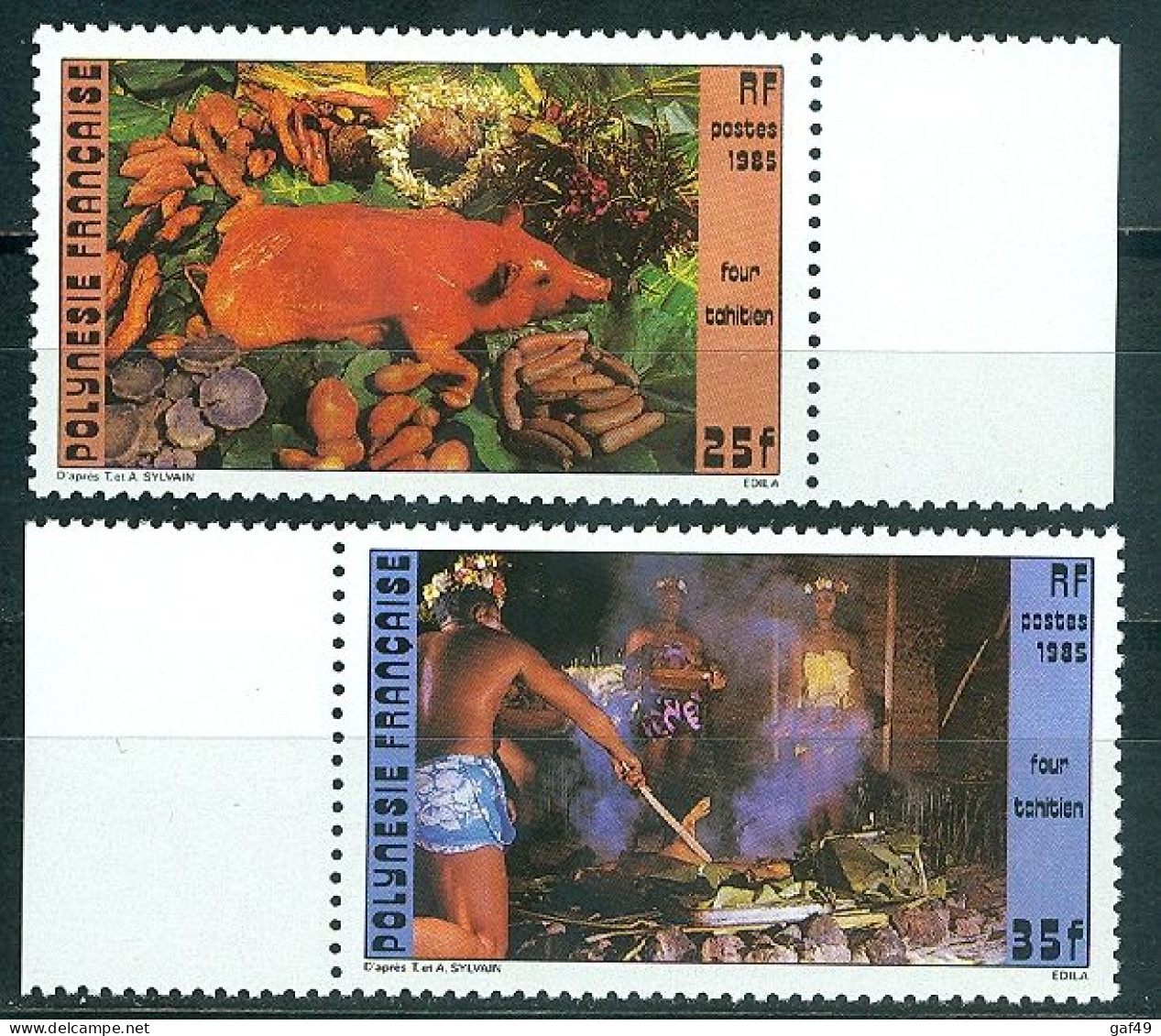 Polynésie N°Y&T 241 à 245  Coutumes Traditions Edifices Religieux Neufs Sans Charnière Très Frais 2 Scans - Unused Stamps
