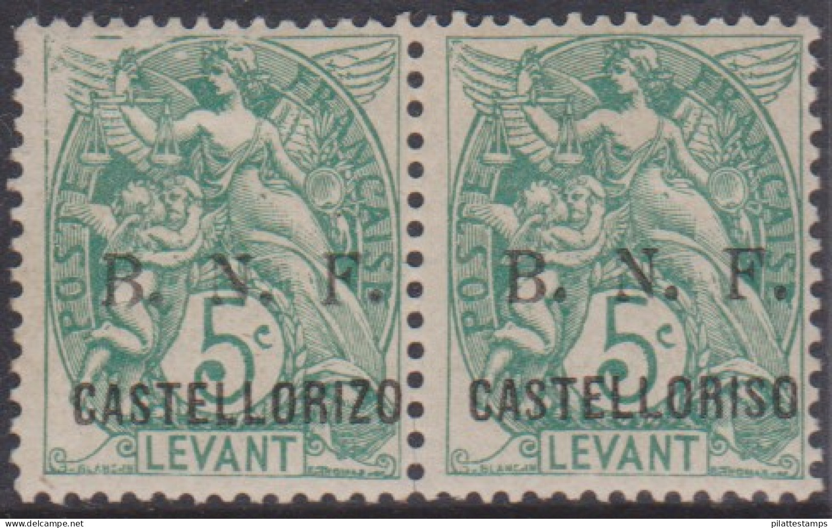 Castellorizo  4aa* Variété Surcharge Castellori"s"o Tenant à Normal - Andere & Zonder Classificatie