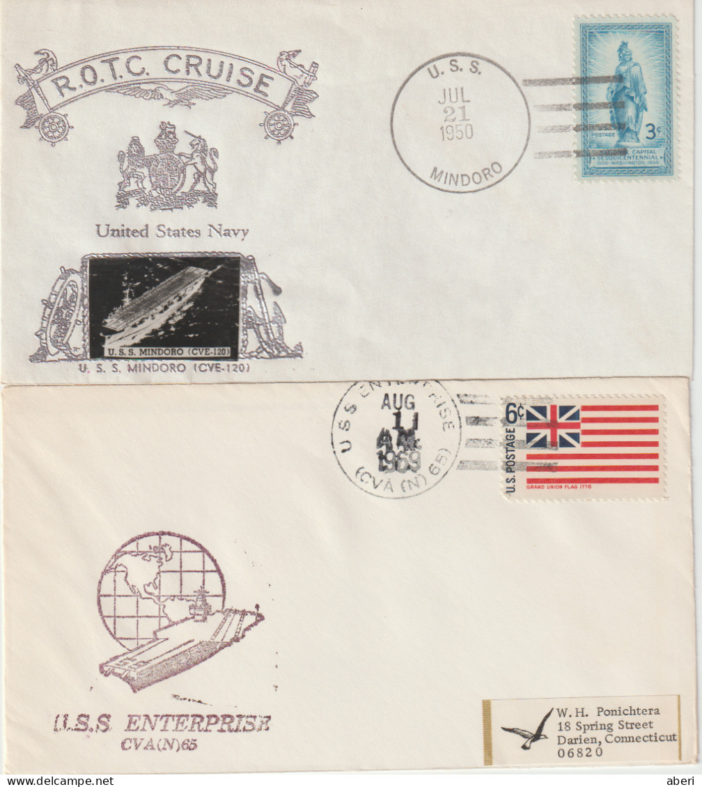 16028  RORTE AVIONS US - AIRCRAFT CARRIER - 5 Enveloppes - Correo Naval