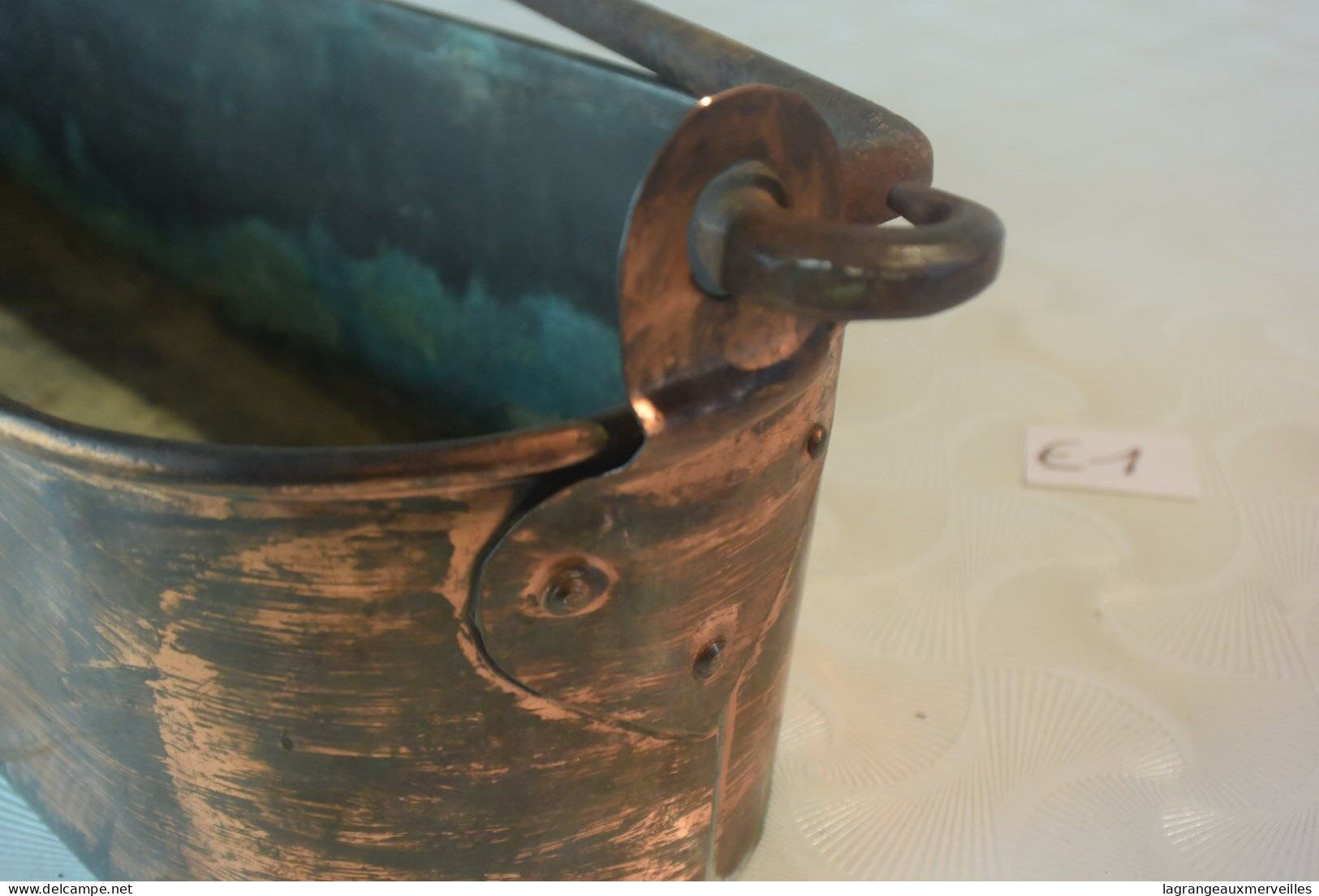 E1 Bac à Fleurs Ancien En Cuivre Très Rare Old Copper Flower Box 2 - Kupfer