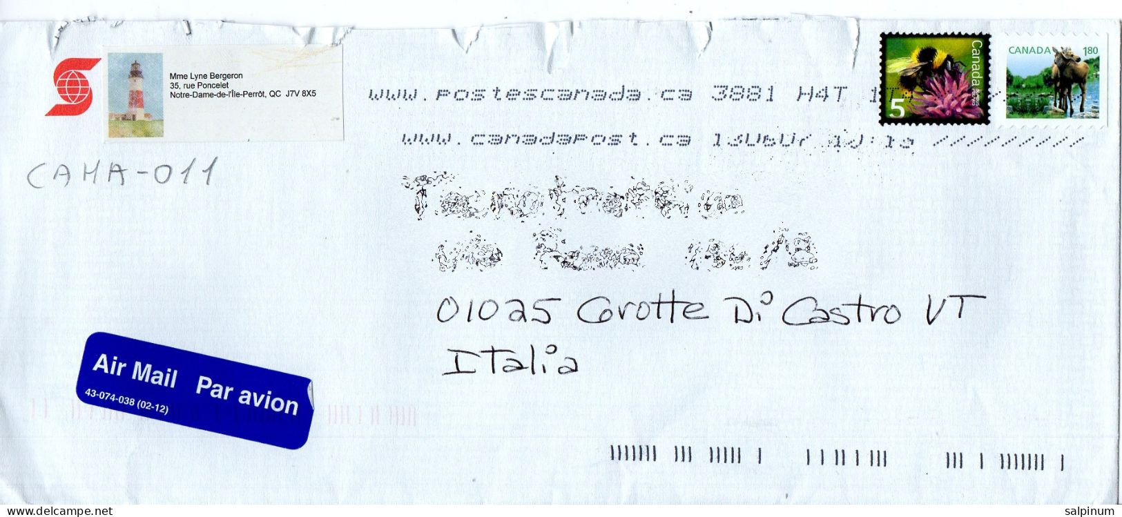 Philatelic Envelope With Stamps Sent From CANADA To ITALY - Storia Postale
