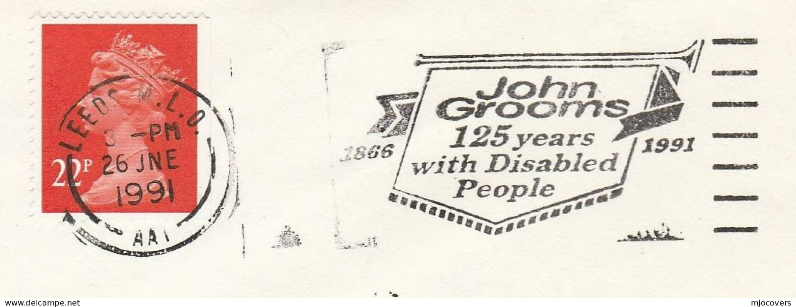 DISABLED - 1991 Cover SLOGAN John Grooms 125 Years With Disabled People Leeds GB Stamps Health Medicine - Handicaps