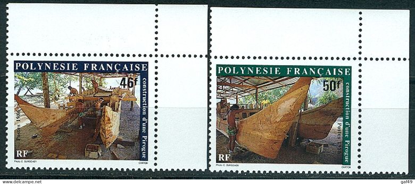 Polynésie N°Y&T 263 à 267  Folklore Construction D'une Pirogue Neufs Sans Charnière Très Frais 2 Scans - Ungebraucht