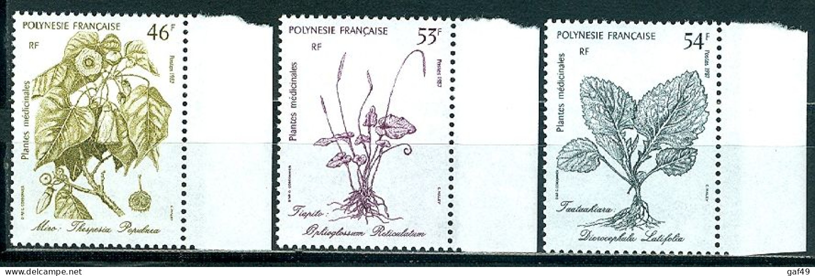 Polynésie N°Y&T 268 à 270 + 285 à 287 Et 315 à 317 Plantes Médicinales Neufs Sans Charnière Très Frais 3 Scans - Unused Stamps