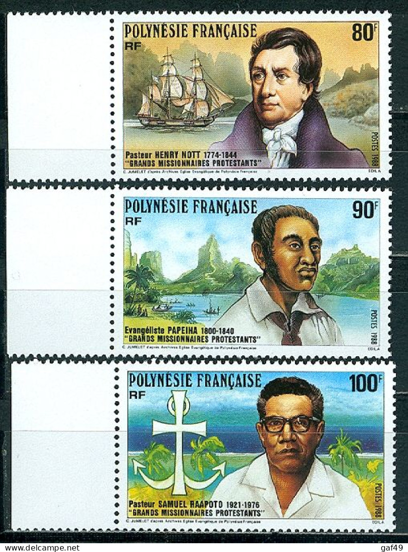 Polynésie N°Y&T 292 à 294 Et 318 à 320 Grands Missionnaires Protestants Neufs Sans Charnière Très Frais 2 Scans - Unused Stamps