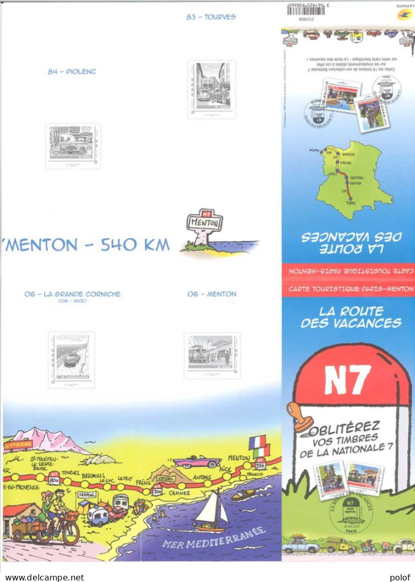 COLLECTOR - Carte Touristique Paris - Menton - La Route Des Vacances - Oblitérez Vos Timbres De La Nationale 7 (C 75) - Collectors