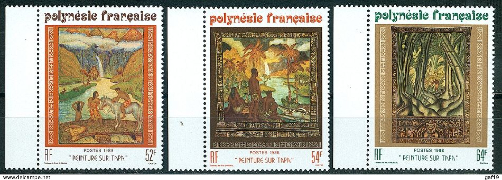 Polynésie N°Y&T 303 à 305 Peintures Sur Tapa Neufs Sans Charnière Très Frais - Ongebruikt