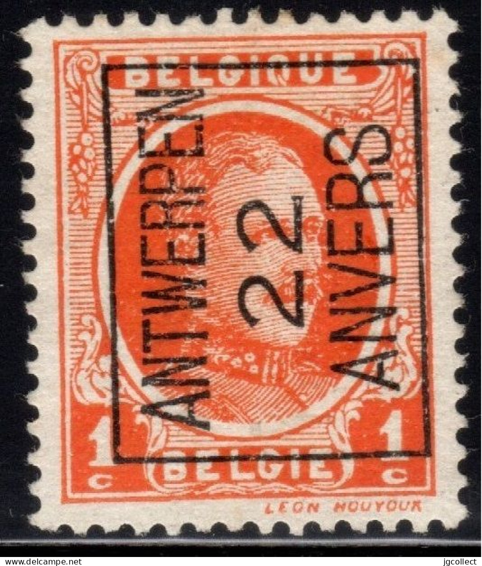 Typo 66A (ANTWERPEN 22 ANVERS) - O/used - Tipo 1922-31 (Houyoux)