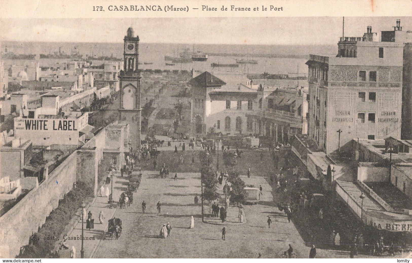 Maroc Casablanca Place De France Et Le Port CPA - Casablanca