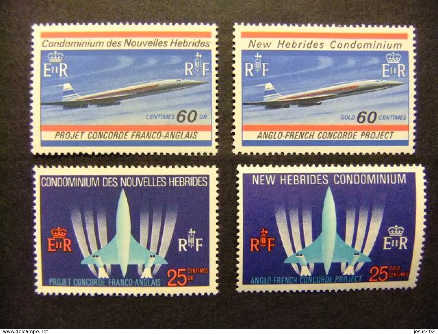 55 NEW HEBRIDES - NOUVELLES HEBRIDES 1968 / AVIÓN SUPERSONICO FRANCO - BRITANICO CONCORDE / YVERT 276 / 79 MNH - Unused Stamps