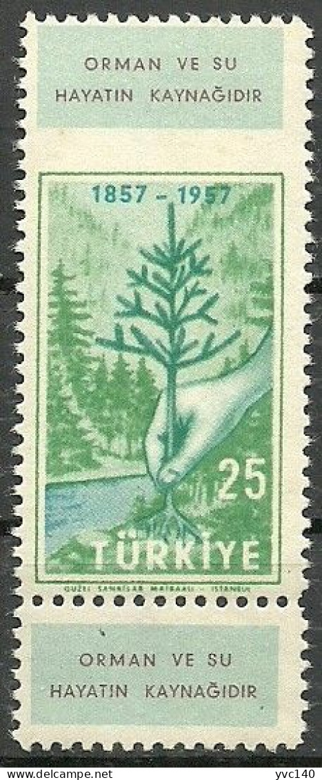 Turkey; 1957 Centenary Of The Instruction Of Forestry In Turkey ERROR "Shifted Perf." - Ungebraucht