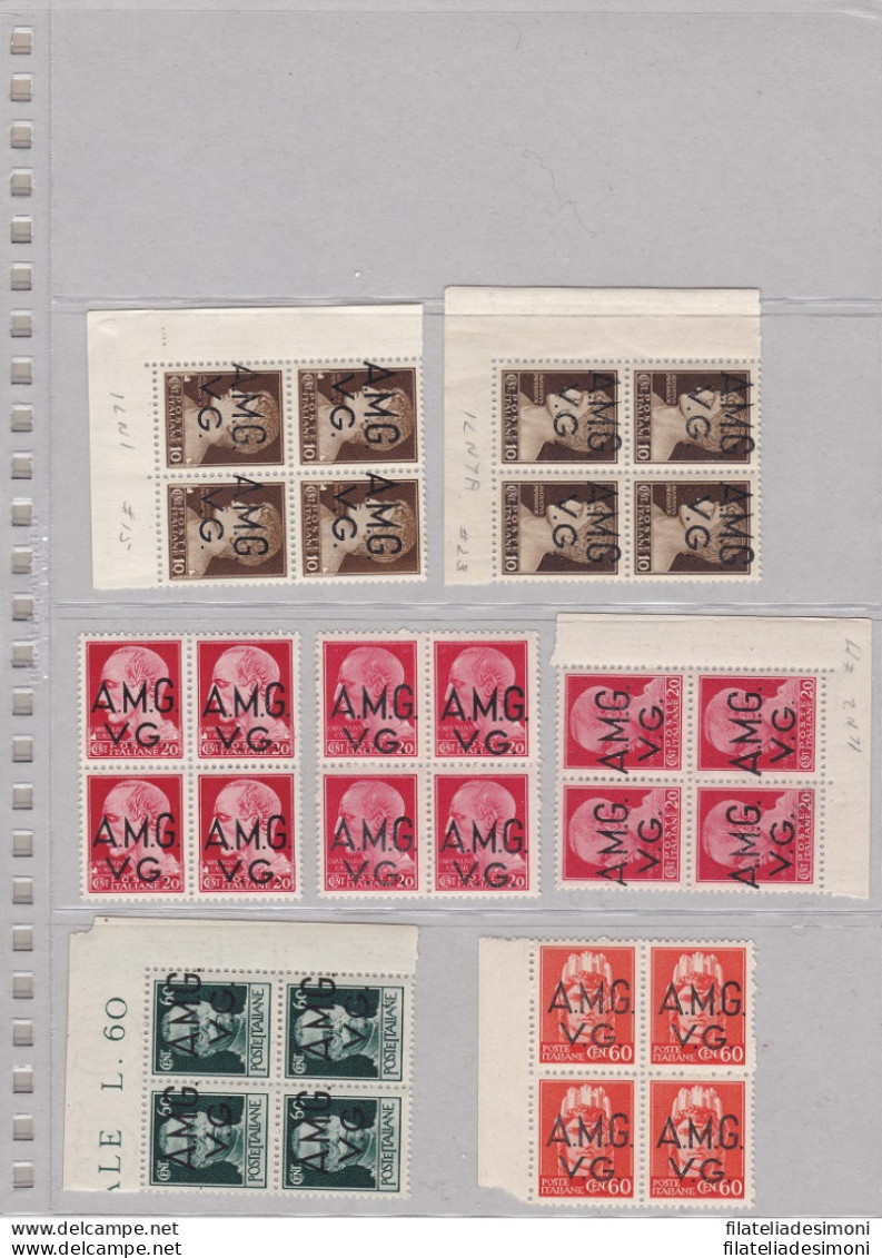 1945-47 VENEZIA GIULIA AMG VG, COLLEZIONE Completa In Quartina 31 Valori MNH/** OTTIMA QUALITA' - Otros & Sin Clasificación