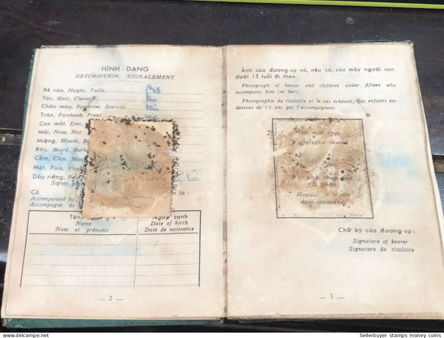 SOUTH VIET NAM -OLD-ID PASSPORT-name-LAM SON BONG-1958-1pcs Book - Verzamelingen