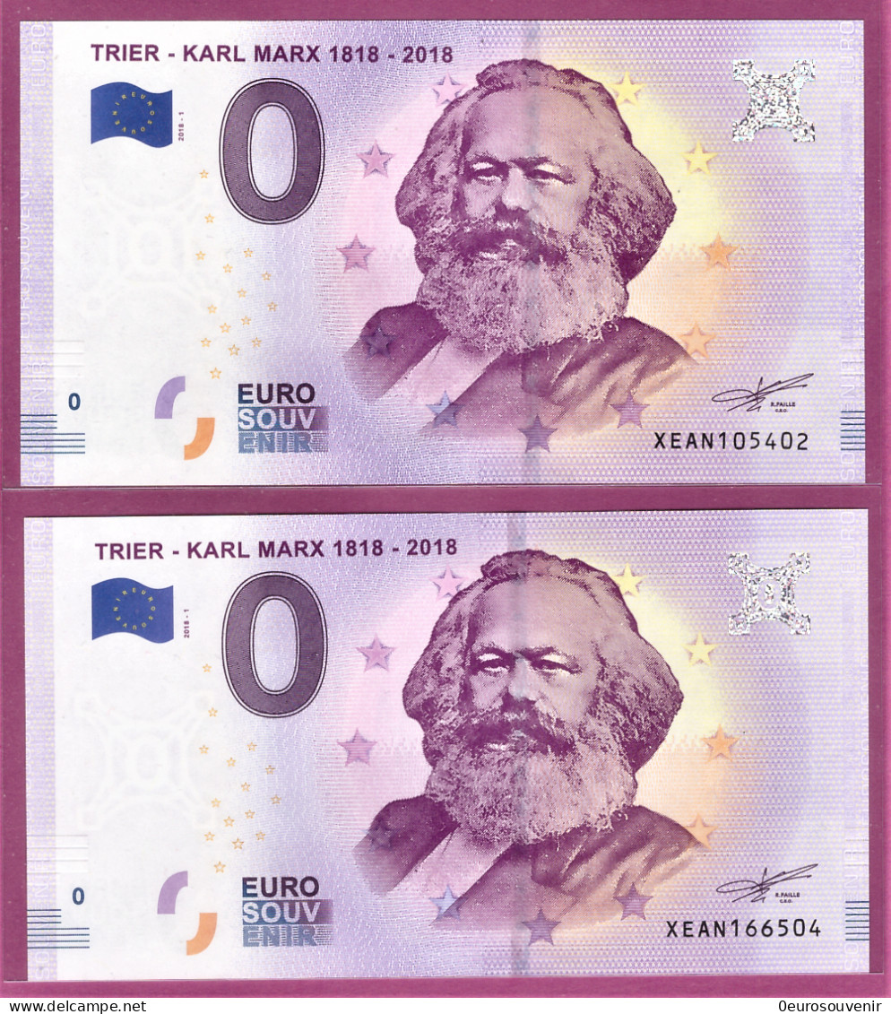 0-Euro XEAN 2018-1 TRIER - KARL MARX 1818 - 2018  Set H1+H2 - Privatentwürfe