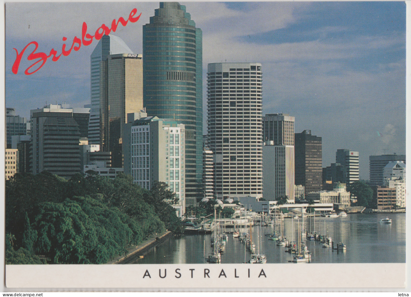 Australia QUEENSLAND QLD City Skyline Pleasure Craft BRISBANE River Nucolorvue 11BS100 Postcard C1980s - Brisbane
