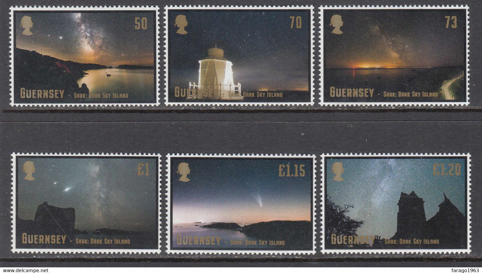 2021 Guernsey Sark Dark Sky Island Space Astronomy   Complete Set Of 6 MNH  @ Below Face Value - Guernesey