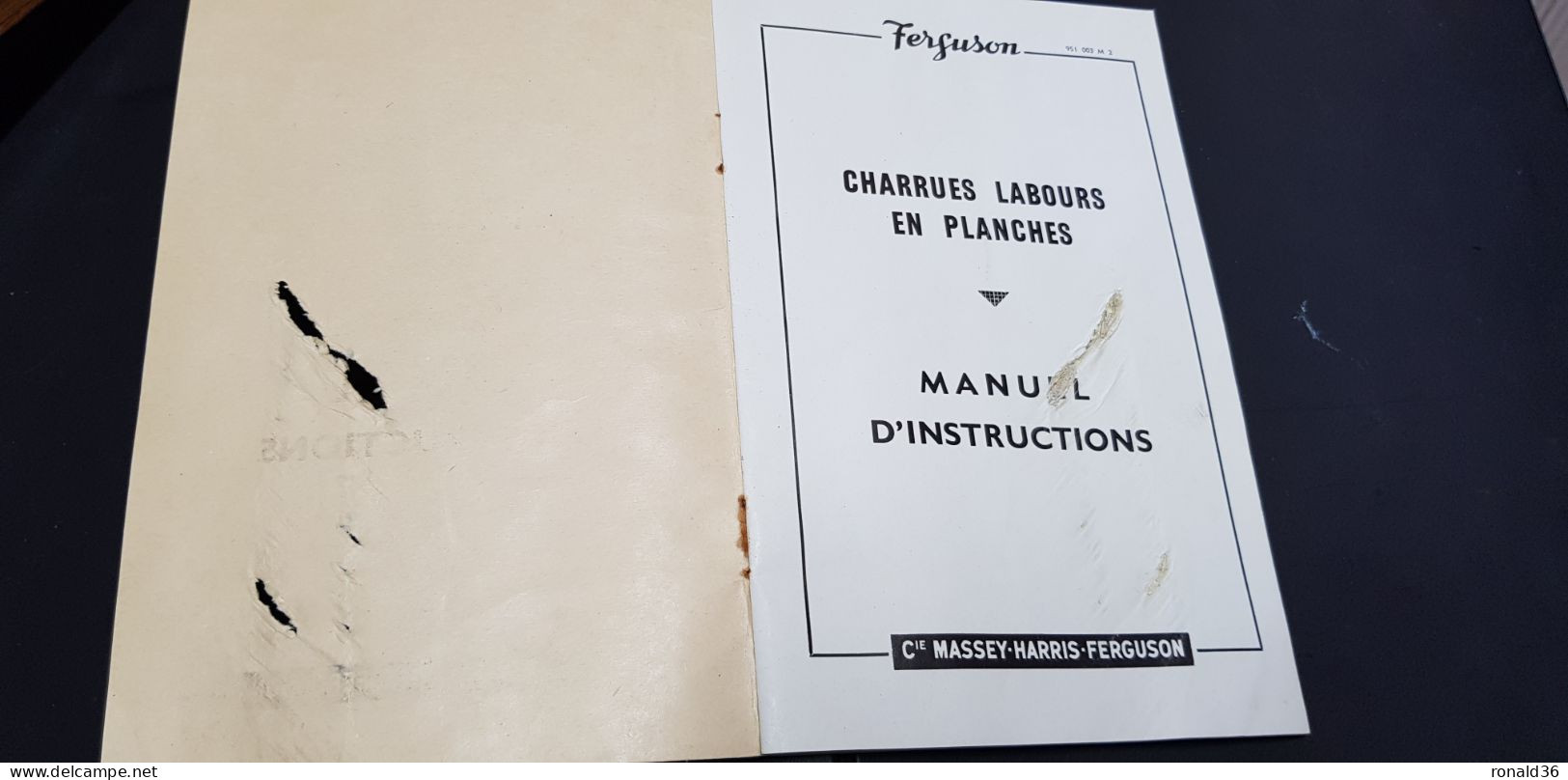 Livret FERGUSON CHARRUES LABOURS EN PLANCHES MASSEY HARRIS Tracteur Matériel Agricole Agriculture Culture Scène - Other & Unclassified