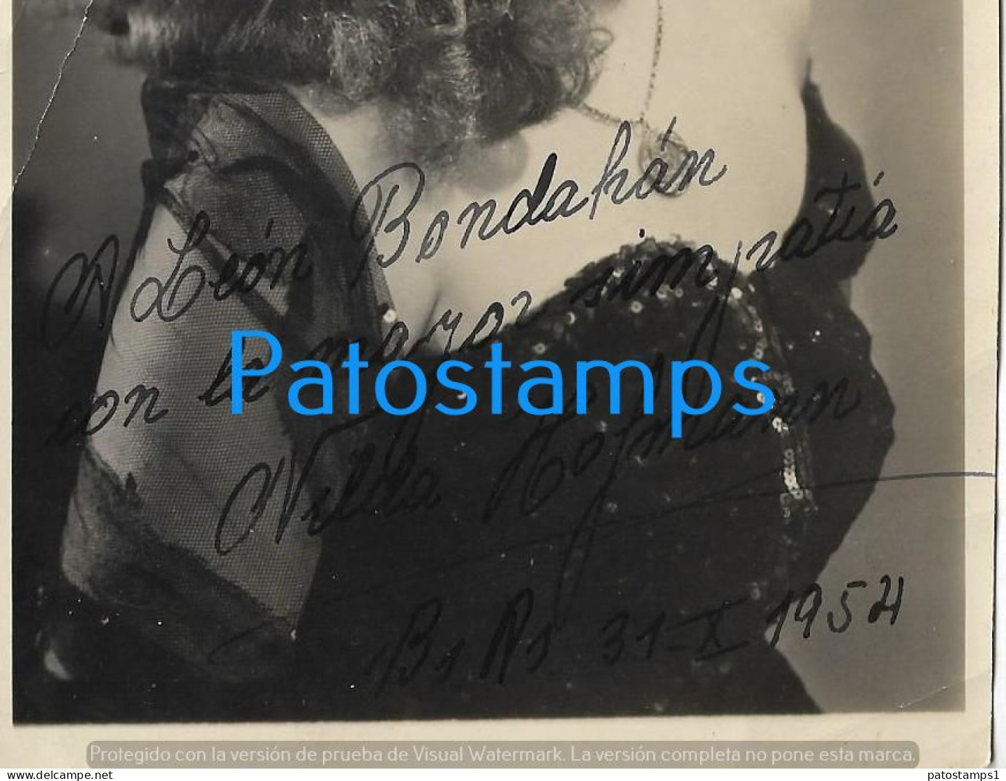 228297 ARTIST NILDA HOFMAN ARGENTINA SINGER OPERA SOPRANO AUTOGRAPH 11.5 X 17.5 CM PHOTO NO POSTAL POSTCARD - Other & Unclassified