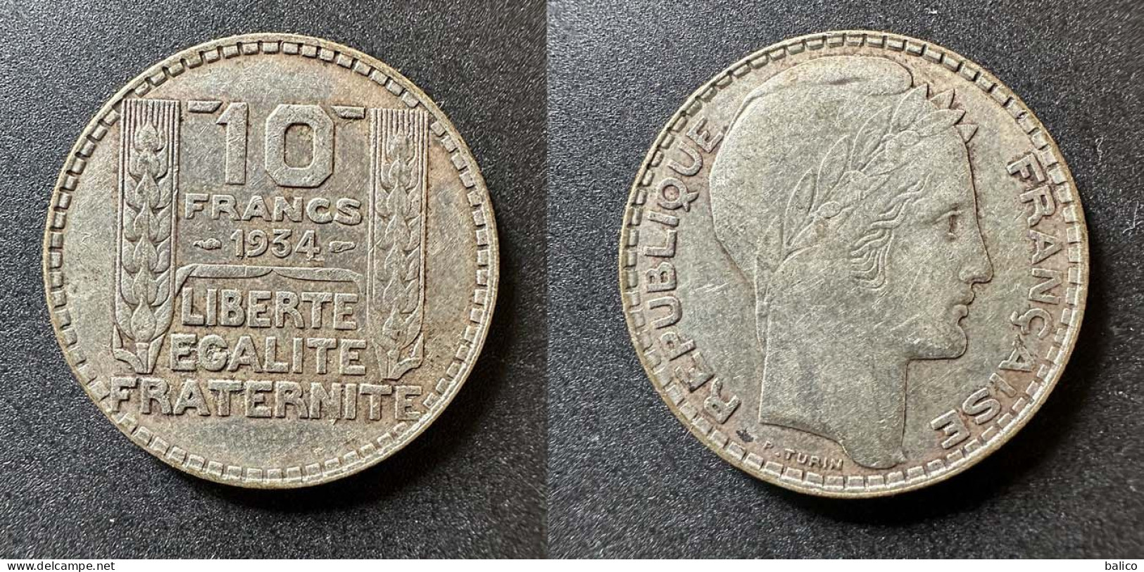 10 Francs Turin 1934 - Argent - Réf, M 6 - 10 Francs