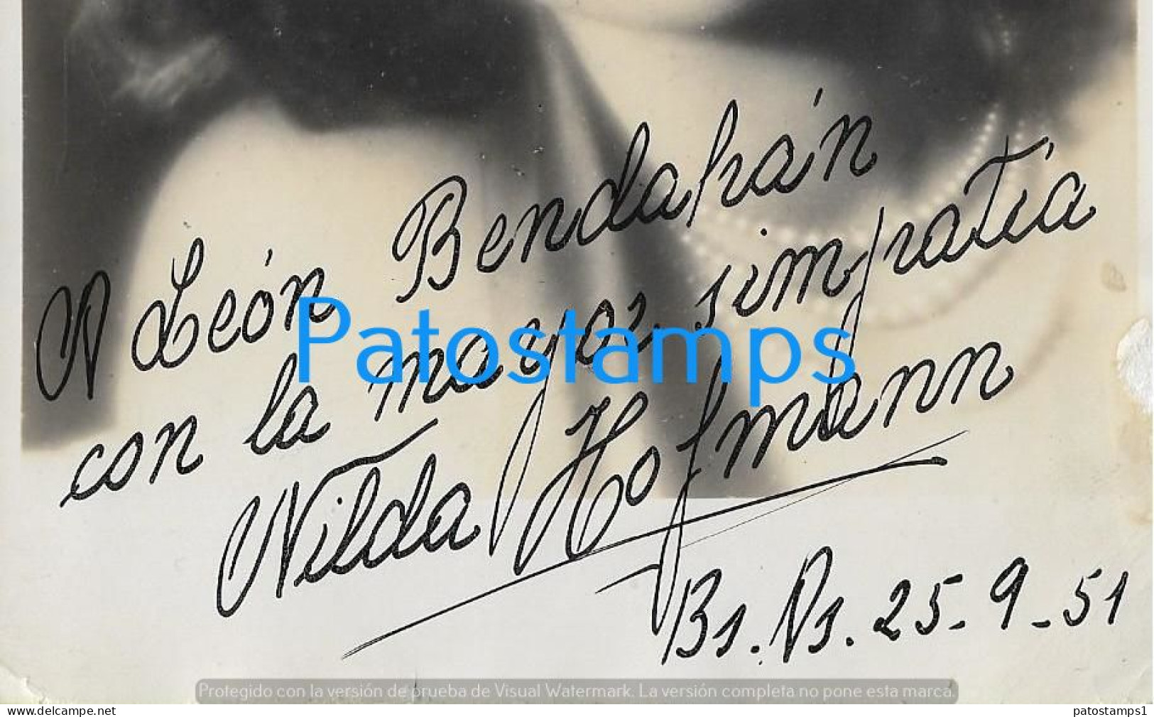 228298 ARTIST NILDA HOFMAN ARGENTINA SINGER OPERA SOPRANO AUTOGRAPH 12 X 17.5 CM PHOTO NO POSTAL POSTCARD - Sonstige & Ohne Zuordnung