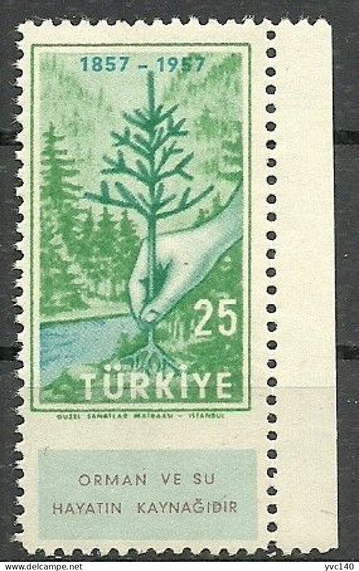 Turkey; 1957 Centenary Of The Instruction Of Forestry In Turkey ERROR "Partially Imperf." - Nuovi