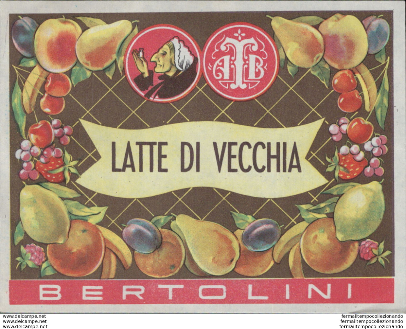 Bh119 Etichetta Latte Di Vecchia Bertolini - Other & Unclassified