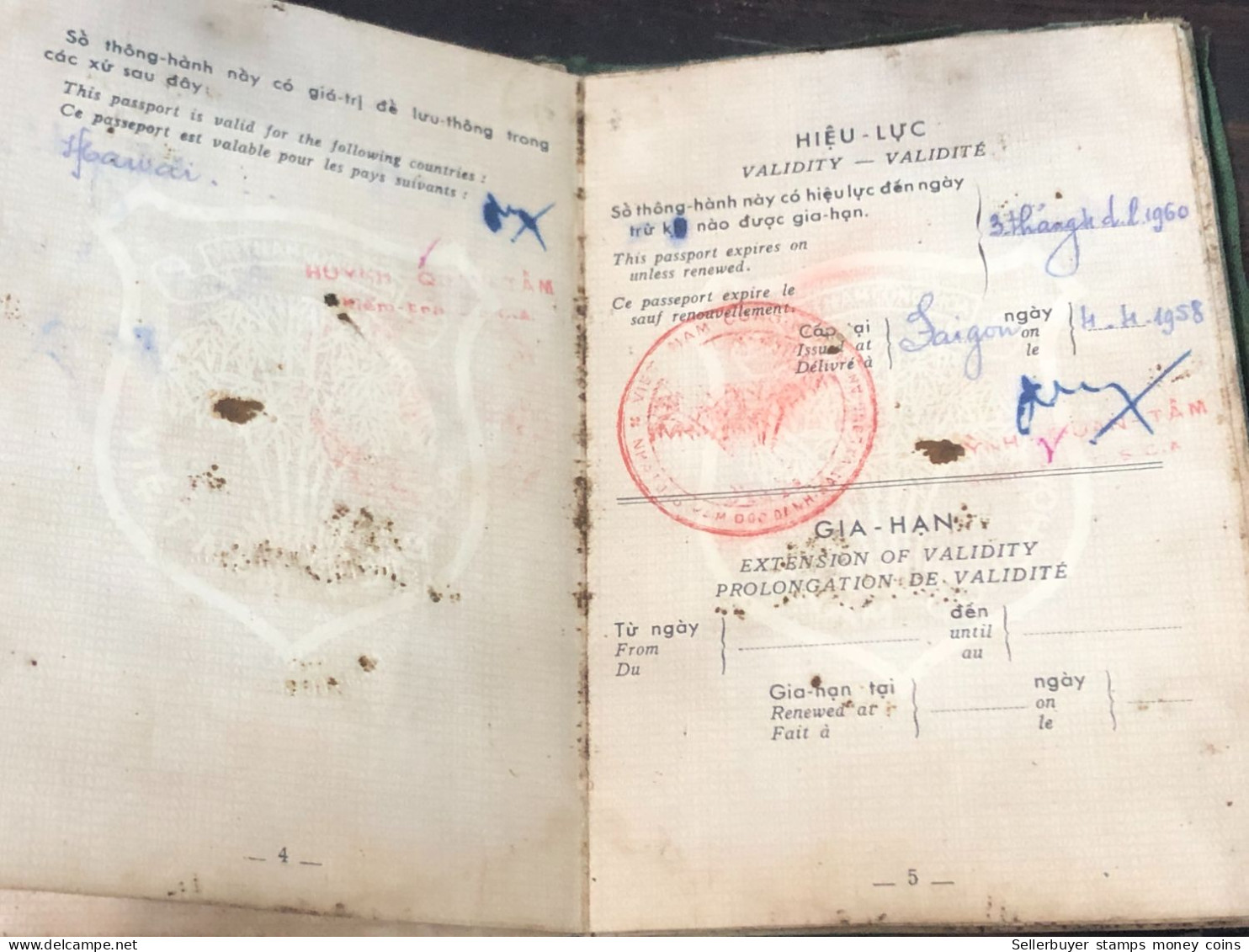 SOUTH VIET NAM -OLD-ID PASSPORT-name-NGUYEN VAN MY-1958-1pcs Book - Collections