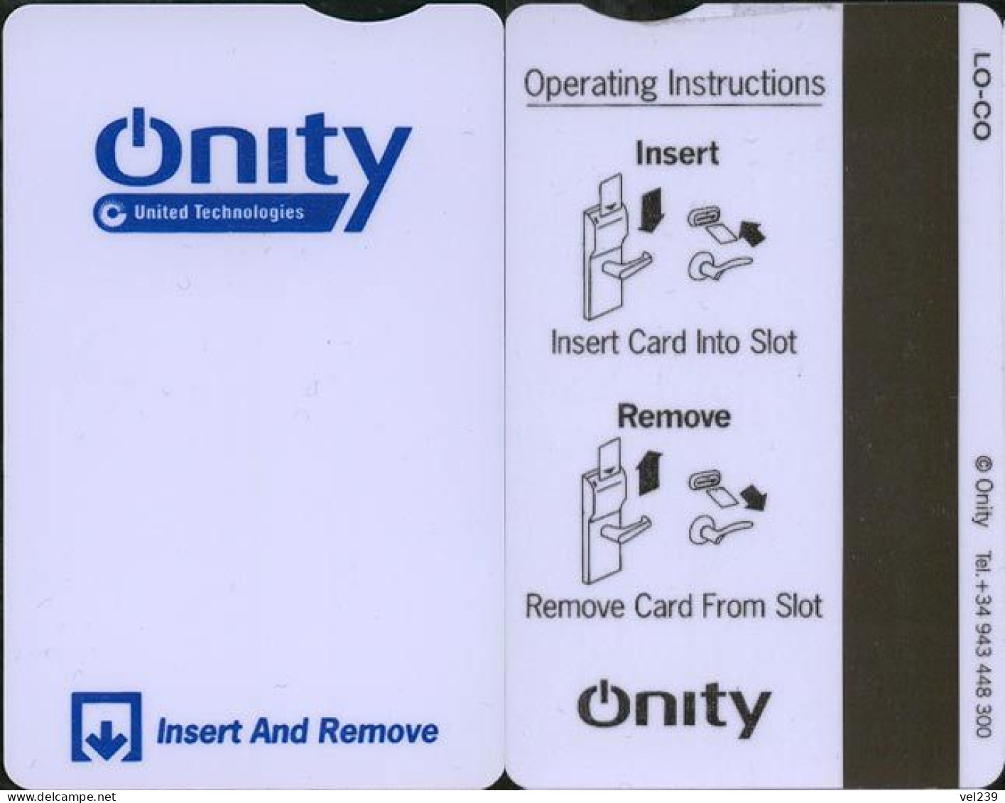 Onity - Cartes D'hotel