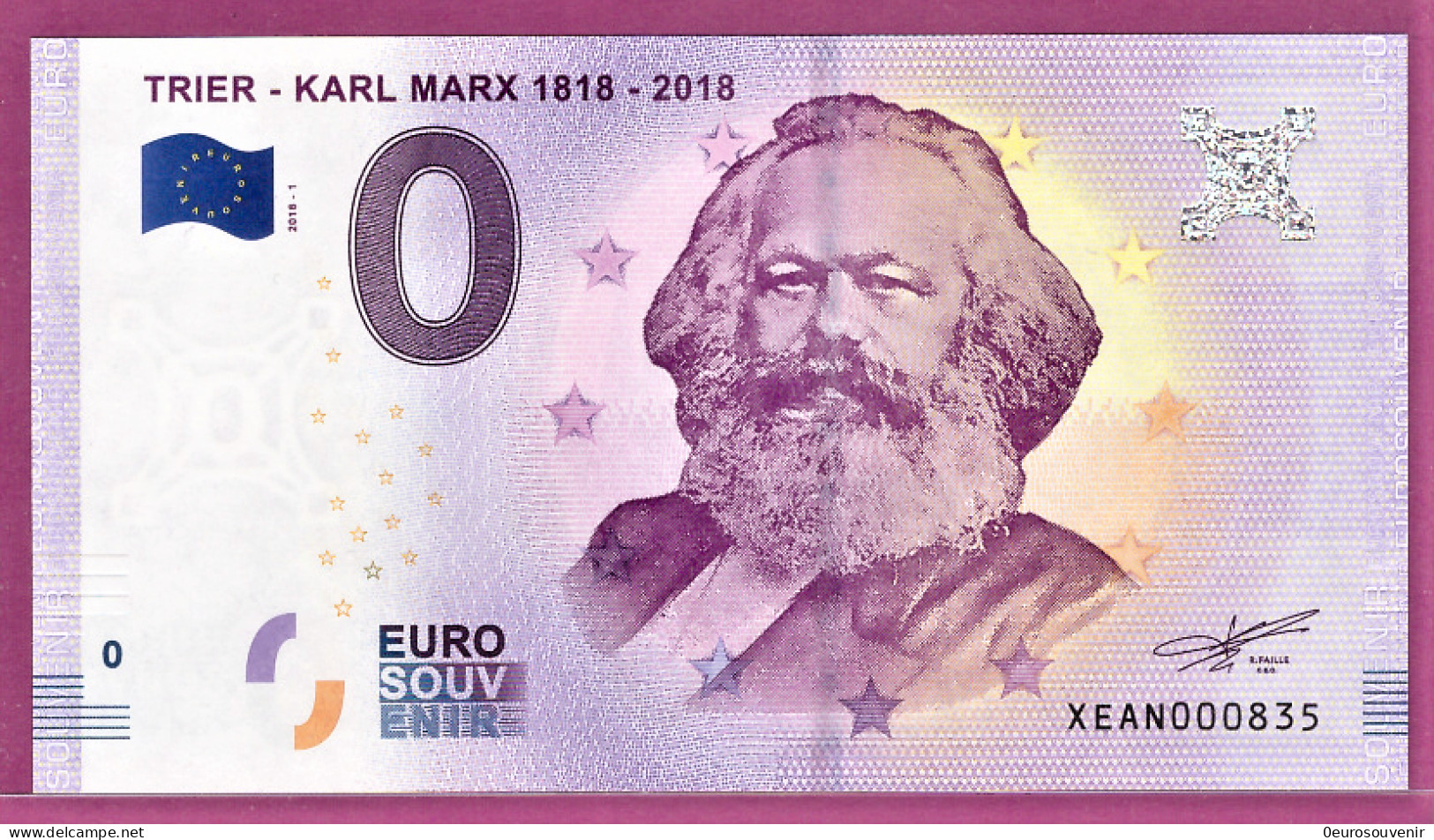 0-Euro XEAN 2018-1 TRIER - KARL MARX 1818 - 2018  H1 - Pruebas Privadas