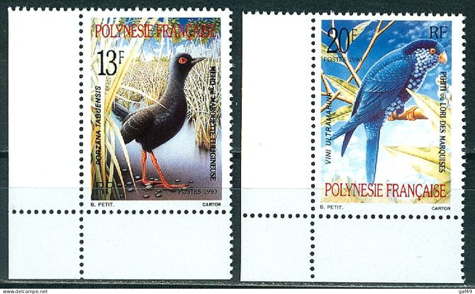 Polynésie N°Y&T 360 à 361 Oiseaux Neufs Sans Charnière Très Frais - Nuevos