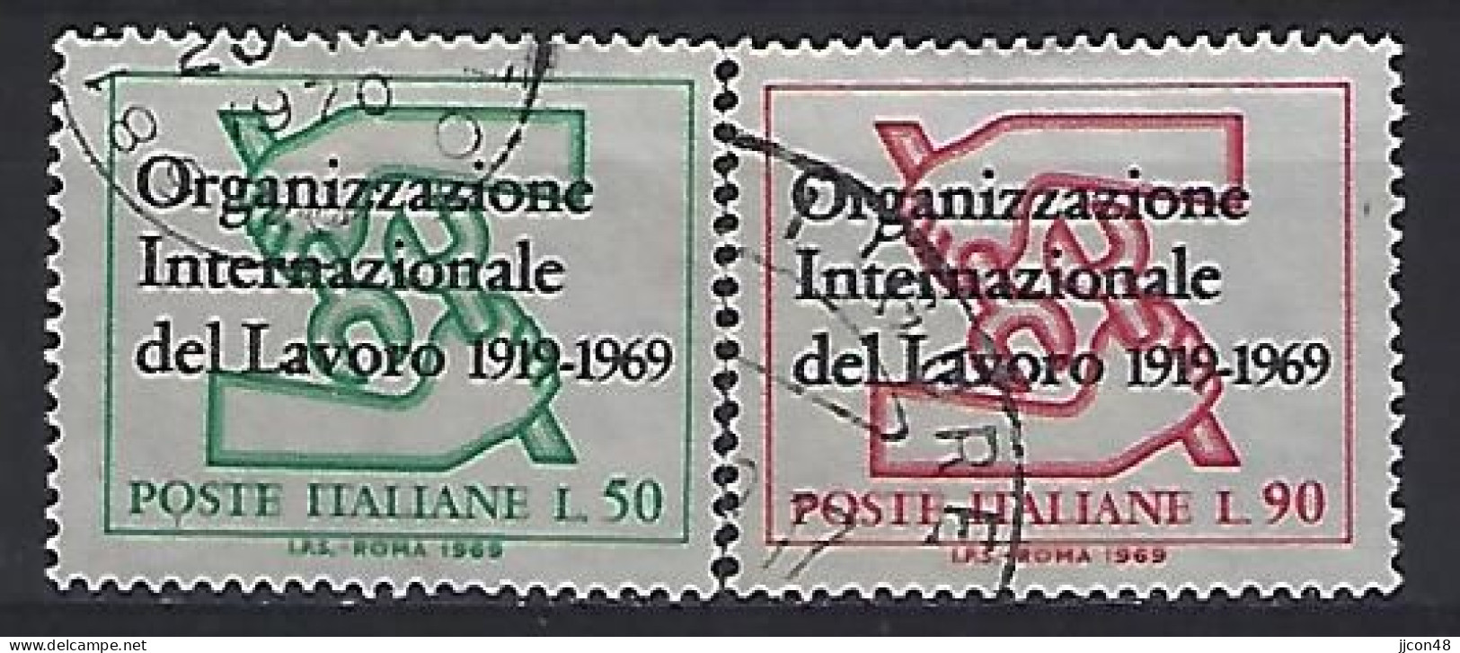 Italy 1969  50 Jahre ILO  (o) Mi.1299-1300 - 1961-70: Used