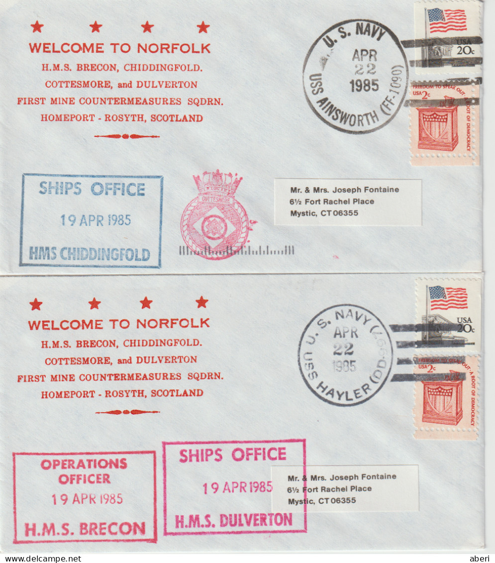 16032   WELCOME TO NORFOLK - 6 Enveloppes - BRITISH (3) ;  URUGUAY; GERMAN; US - Correo Naval