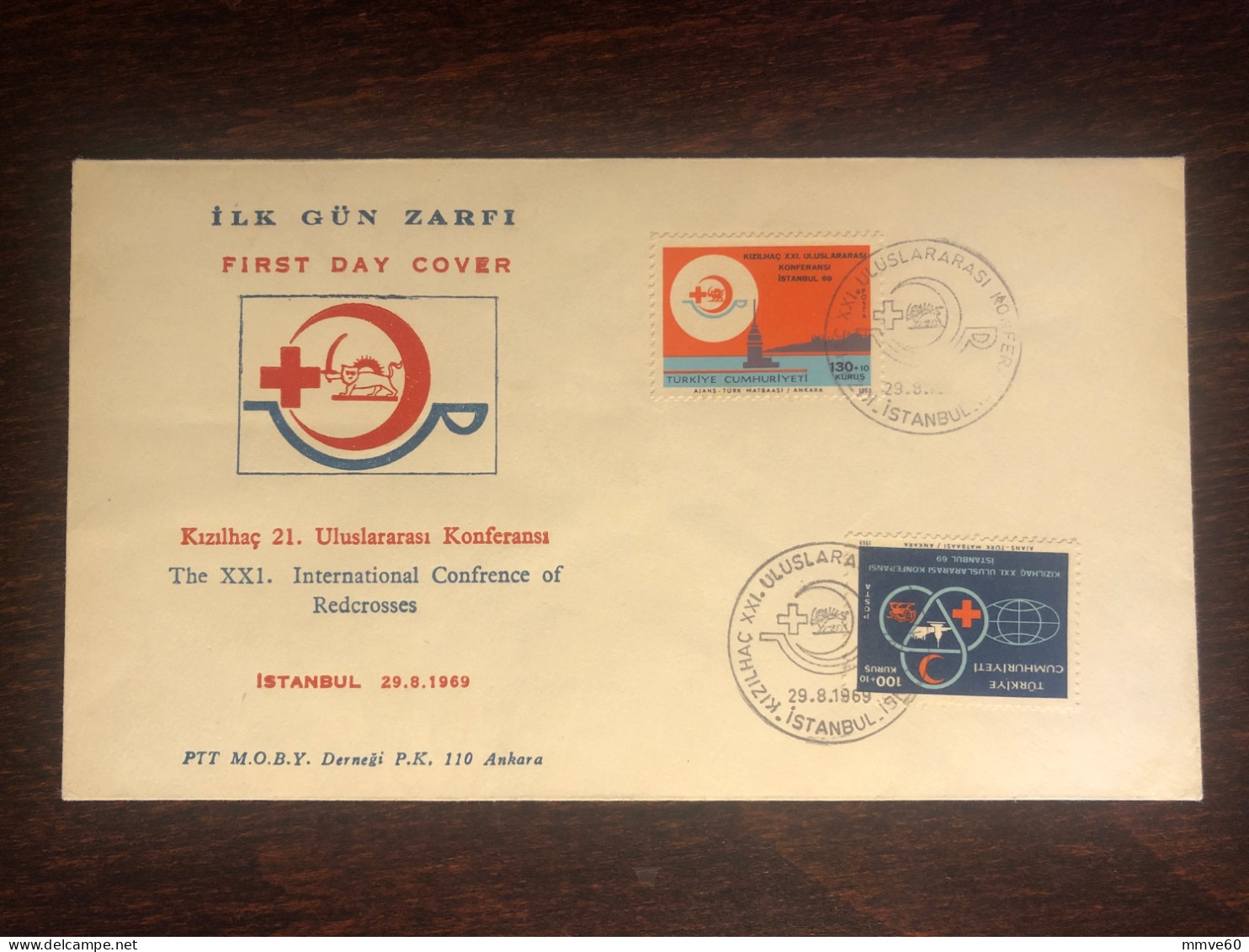 TURKEY FDC COVER 1969 YEAR RED CRESCENT RED CROSS HEALTH MEDICINE STAMPS - FDC