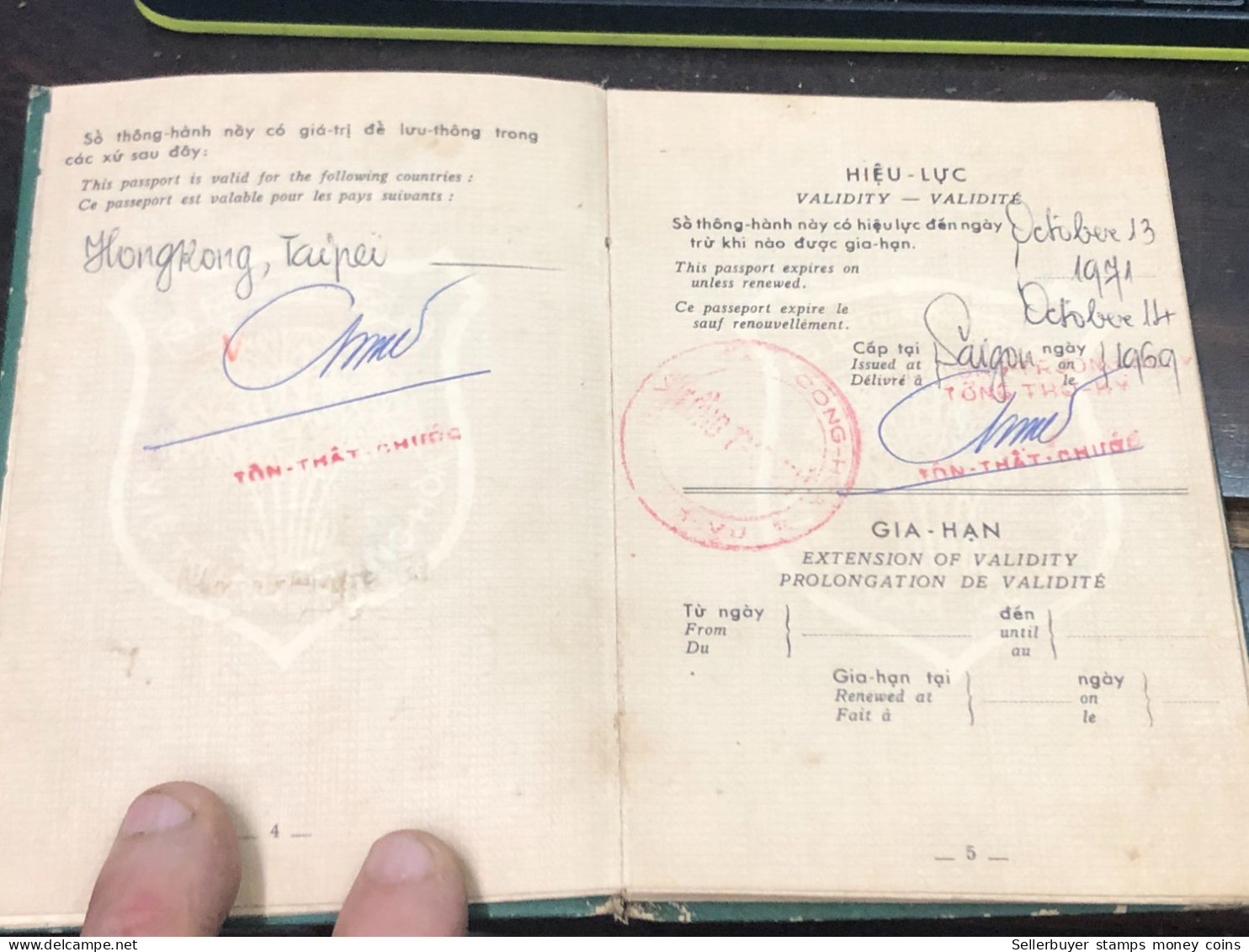 SOUTH VIET NAM -OLD-ID PASSPORT-name-HONG KONG-1967-1pcs Book - Colecciones