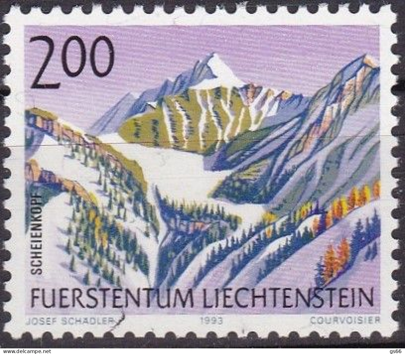 Liechtenstein, 1993, 1059, MNH**, Freimarke: Berge. - Ongebruikt