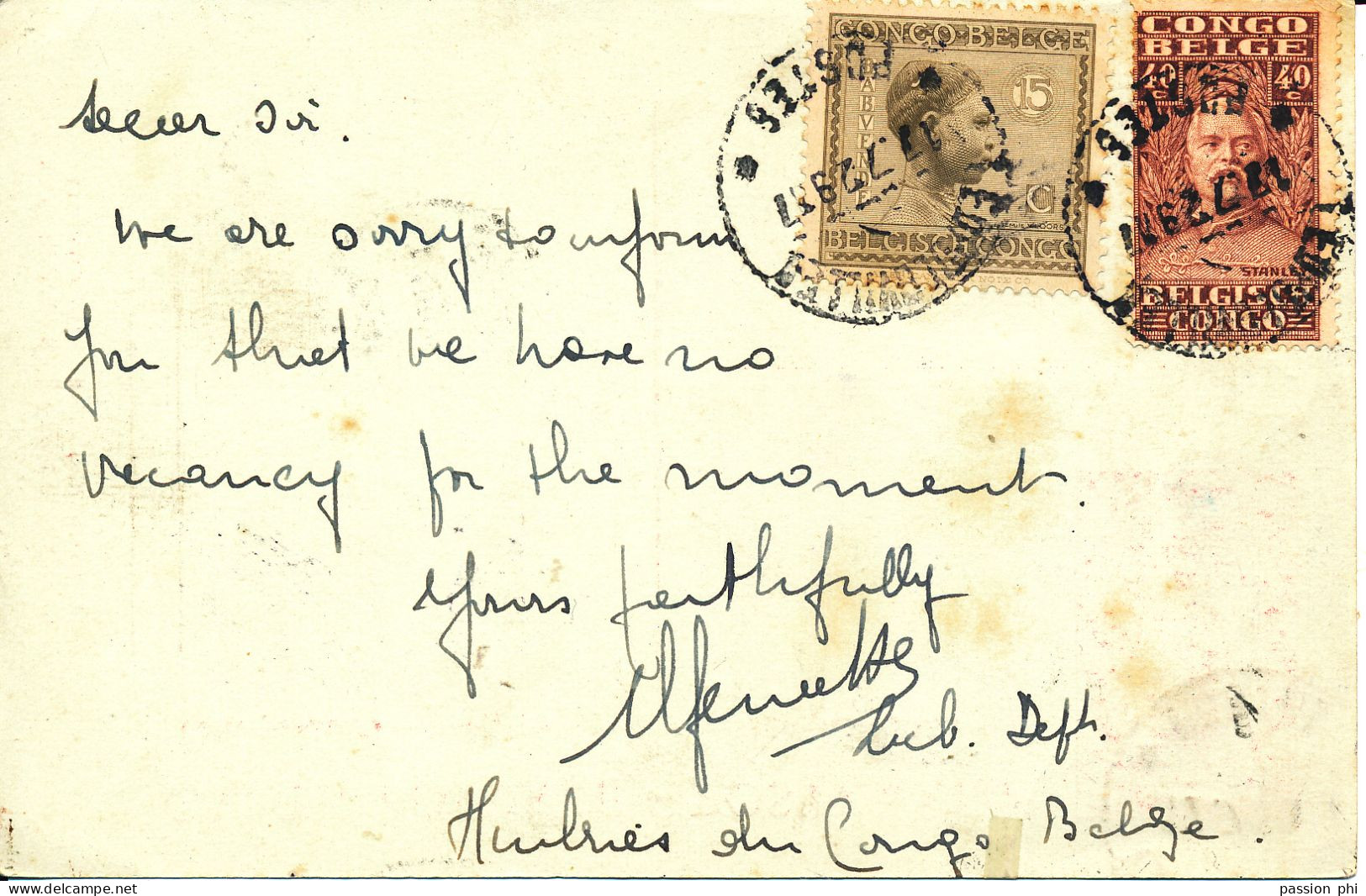 BELGIAN CONGO  PS SBEP 65 FROM LEO.1929 TO ACCRA GOLD COAST CURIOSITY FRANKING ON THE BACK - Enteros Postales
