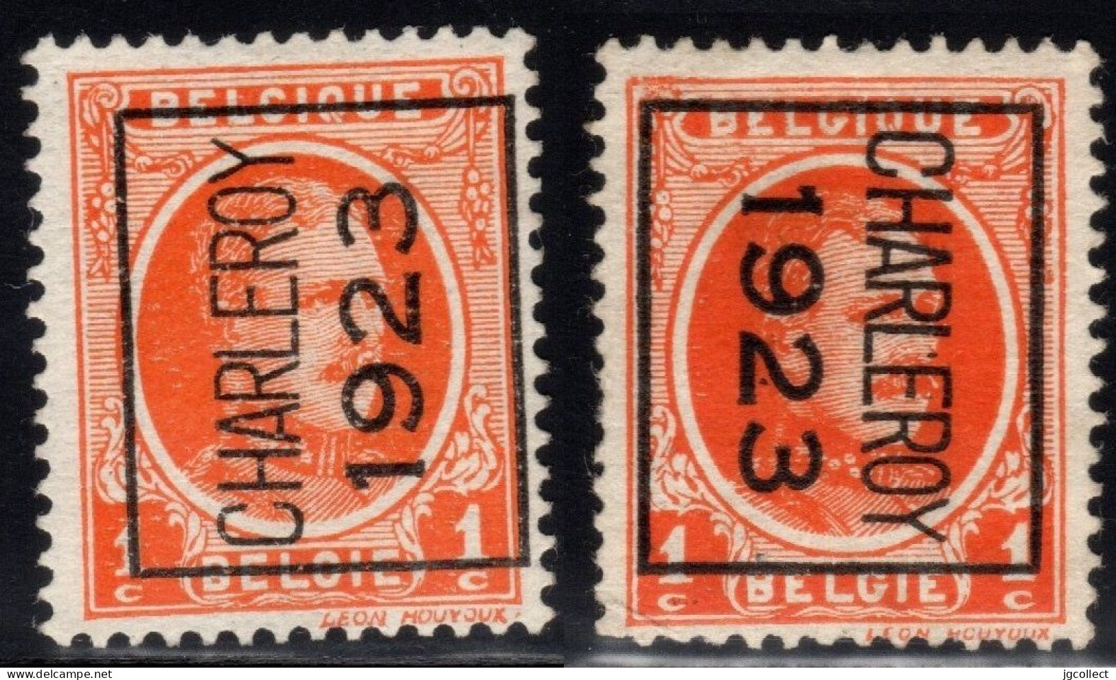 Typo 73 A+B (CHARLEROY 1923) - O/used - Typos 1922-31 (Houyoux)